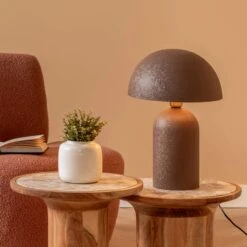 Boaz Large Chocolate Brown Textured Iron Table Lamp