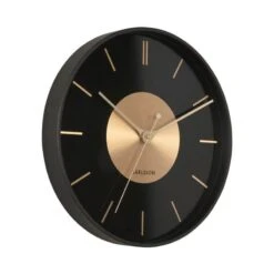 Black & Gold Disc Wall Clock -Housing Units Furniture Store be3622729437ccd2a40c1c5da8bb3ced