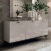 Caren High Gloss Pearl Line 214cm 3 Door Sideboard