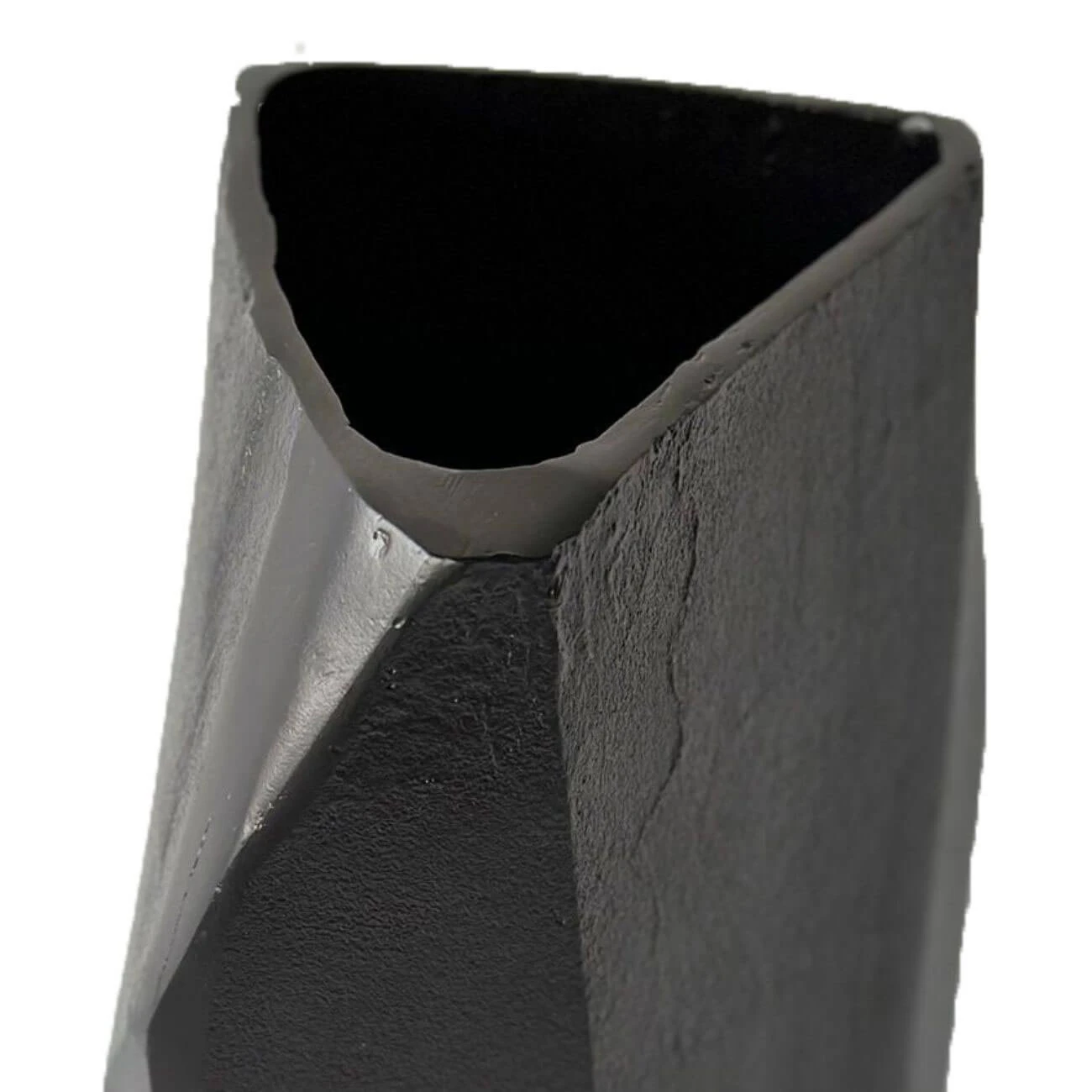 Faceted Charcoal Black Vase 4 Faceted Charcoal Black Vase - Image 4
