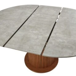 Ariana Round Concrete Effect Top Dining Table -Housing Units Furniture Store bea8be368cf075f98c55f7dd683737c6