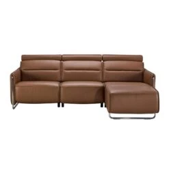 Stressless Emily 2 Seater Right Hand Medium Long Seat Power Recliner Sofa In Velaro Dark Caramel Leather & Polished Chrome -Housing Units Furniture Store beb54287f00975f20c007b953eb532a3