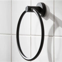 Miller Bond Black Towel Ring