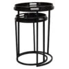 Vesuvius Nest Of 2 Black & Gold Marble Effect Side Tables