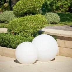 White Ball Colour Changing 45cm Outdoor Floor Lamp -Housing Units Furniture Store c19eb90111fc3db3a77fe81b28160921 1