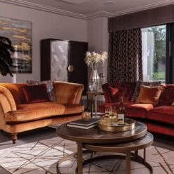 Olivia James Hemingway Mahogany Oak & Gold Nest Of 2 Side Tables -Housing Units Furniture Store c292b257c60d095057e464eaba07534f