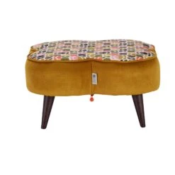 Orla Kiely Daisy Bandon Gold Large Footstool With Contrast Patterned Top -Housing Units Furniture Store c31ac18852d329a2c28bac1aae3990d6