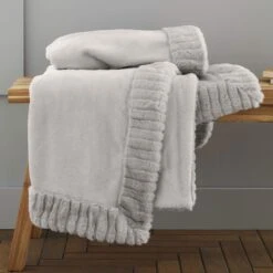 Catherine Lansfield Soft Touch Silver Grey Throw