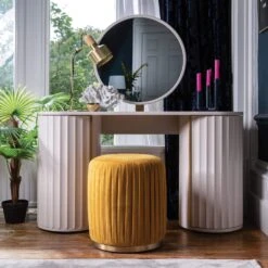 Lisette Ivory Round Gallery Dressing Table Mirror -Housing Units Furniture Store c623c3026b4e5c56aa7a0f2dc7ef7a93