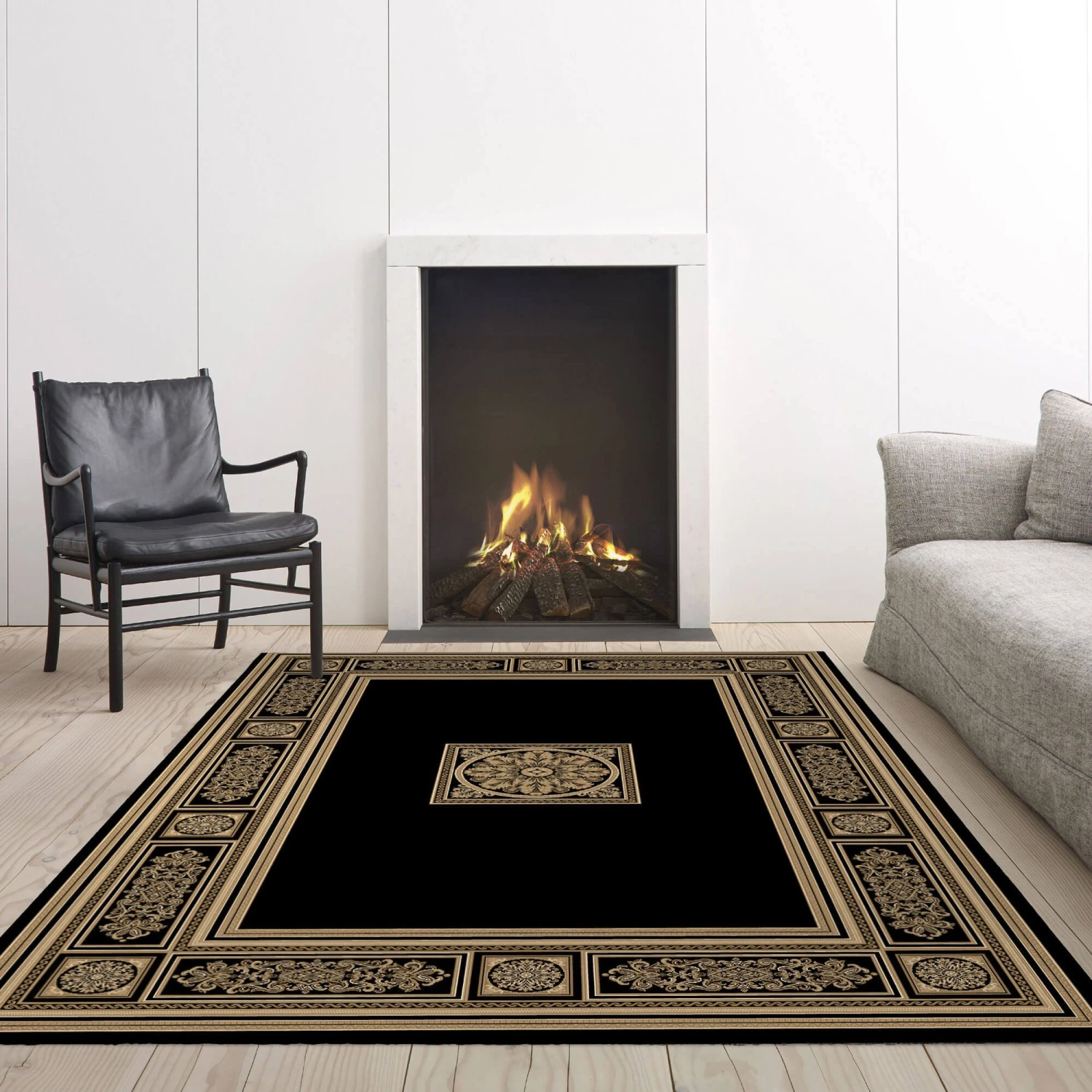 Da Vinci Black 133x195cm Rug 1 Da Vinci Black 133x195cm Rug