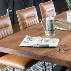 Harrington Oak 200cm Dining Table & 6 Clarence Tan Chairs 12 Harrington Oak 200cm Dining Table & 6 Clarence Tan Chairs -Housing Units Furniture Store c70d2a9000fe631283418c20a46068ae 1