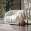 Aarhus Off White Textured Fabric Armchair