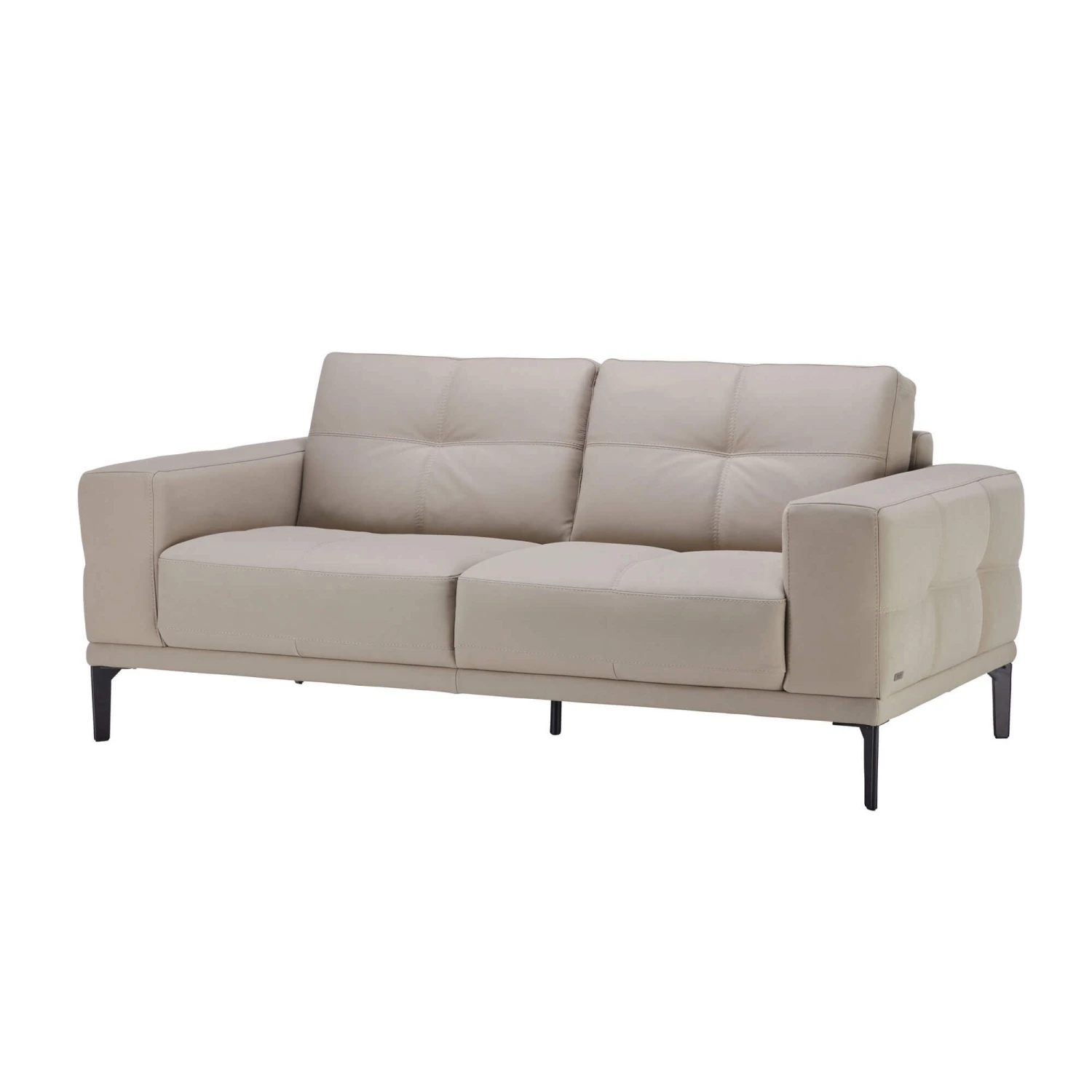 Natuzzi Editions Toledo Greige Leather 2 Seater Sofa 2 Natuzzi Editions Toledo Greige Leather 2 Seater Sofa - Image 2