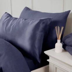 Silky Silks Navy Mulberry Silk Standard Pillowcase