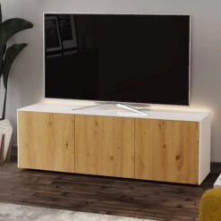 Frank Olsen Intelligent 150cm White Gloss & Oak TV Unit