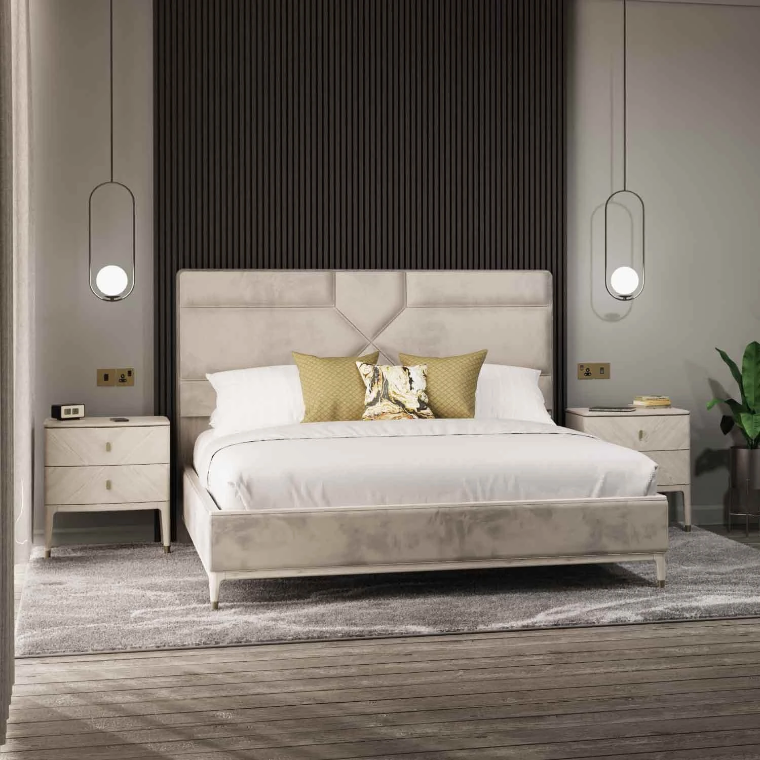 Davina Stone 150cm Kingsize Bed Frame 1 Davina Stone 150cm Kingsize Bed Frame