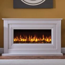 Delfina Pearlescent Sand Electric Fire Suite