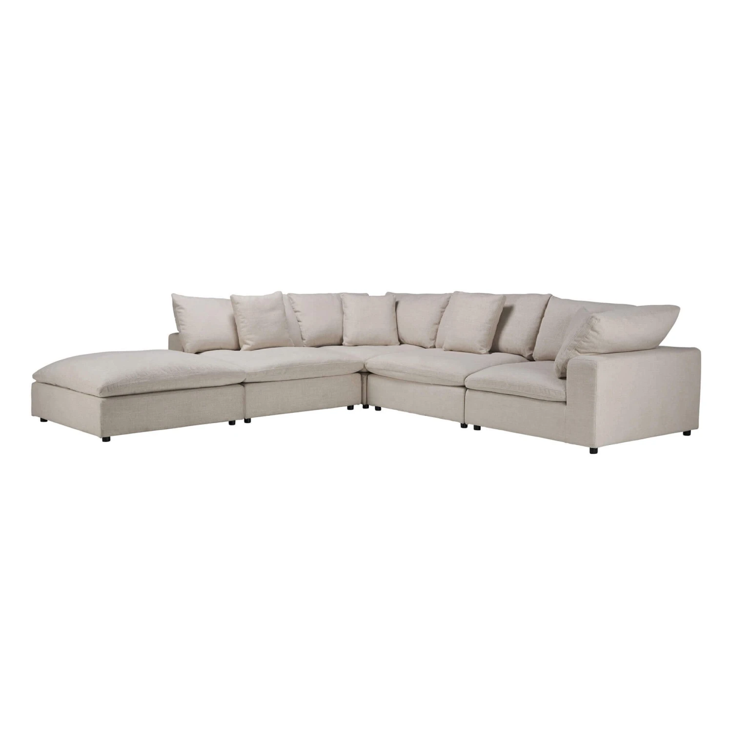 Glass House Elara Beige Fabric Corner Sofa 2 Glass House Elara Beige Fabric Corner Sofa - Image 2