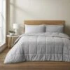 Catherine Lansfield Cosy Cord Silver Coverless Duvet