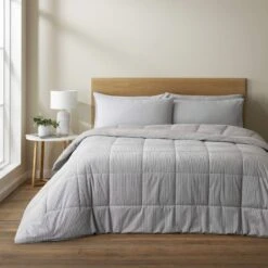 Catherine Lansfield Cosy Cord Silver Coverless Duvet