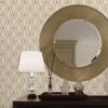 Embroidery Stitch Diamond Beige & Gold Wallpaper