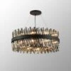 Azio Satin Black & Smoked Round 80cm Pendant Light