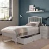 Ascot Soft Grey 90cm Single Slatted Bed Frame