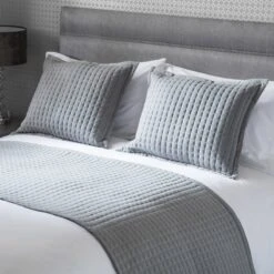 Belledorm Crompton Grey Quilted Bed Runner