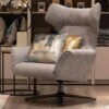 Casper Grey Fabric Swivel Chair