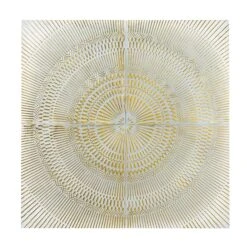 Antiqued White & Gold Metal Wall Art