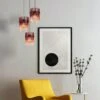 Icelle Matt Black & Burgundy Fade Glass Rods 3 Light Pendant