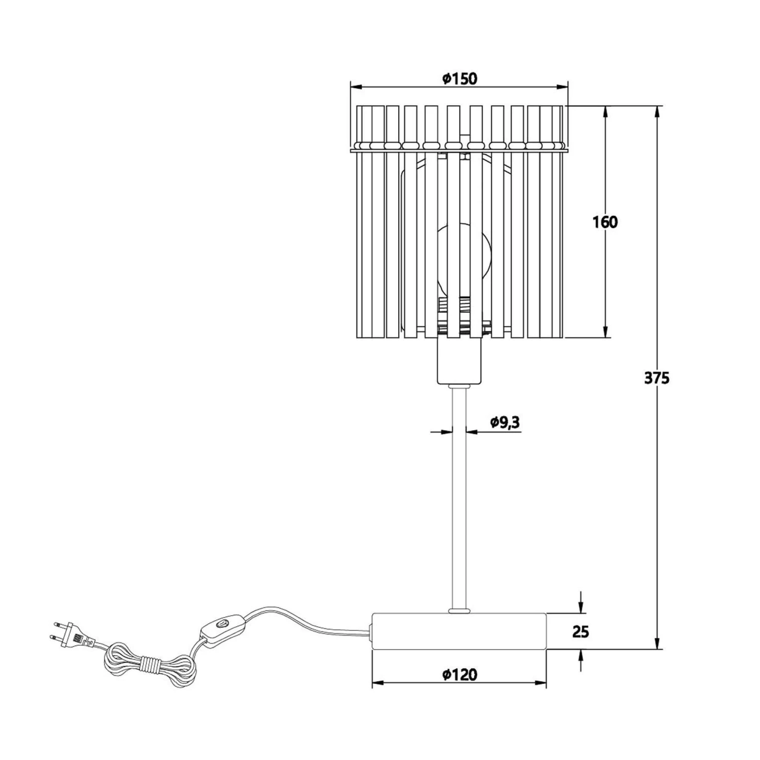 Icelle Matt Black & Amber Fade Glass Rods Table Lamp 5 Icelle Matt Black & Amber Fade Glass Rods Table Lamp - Image 5