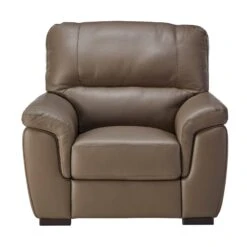 Matera Fango Taupe Leather Armchair