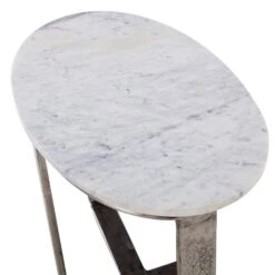 Casablanca Oval Side Table With Marble Top -Housing Units Furniture Store cff7714e95734be596dcd4dff441579e