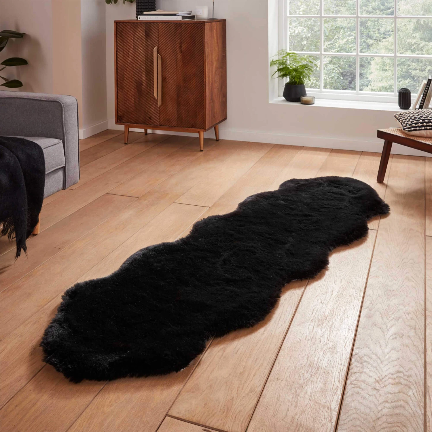 Super Teddy Black Double Sheepskin Rug 1 Super Teddy Black Double Sheepskin Rug