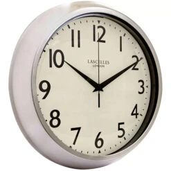 Lascelles Retro Chrome Wall Clock -Housing Units Furniture Store d237e93866be02574b448a9c065695ec