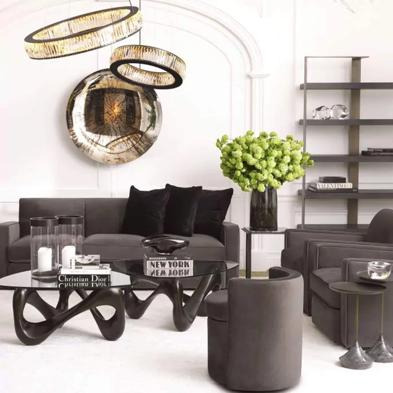 Eichholtz Geo Charcoal Grey Crown Oak Veneer Cabinet 6 Eichholtz Geo Charcoal Grey Crown Oak Veneer Cabinet - Image 6