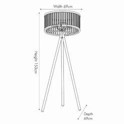Slatted Antique Wood Tripod Floor Lamp -Housing Units Furniture Store d2c33e785ef7605b7e8a71e11ea629e0