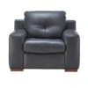 Silvio Charcoal Grey Leather Armchair