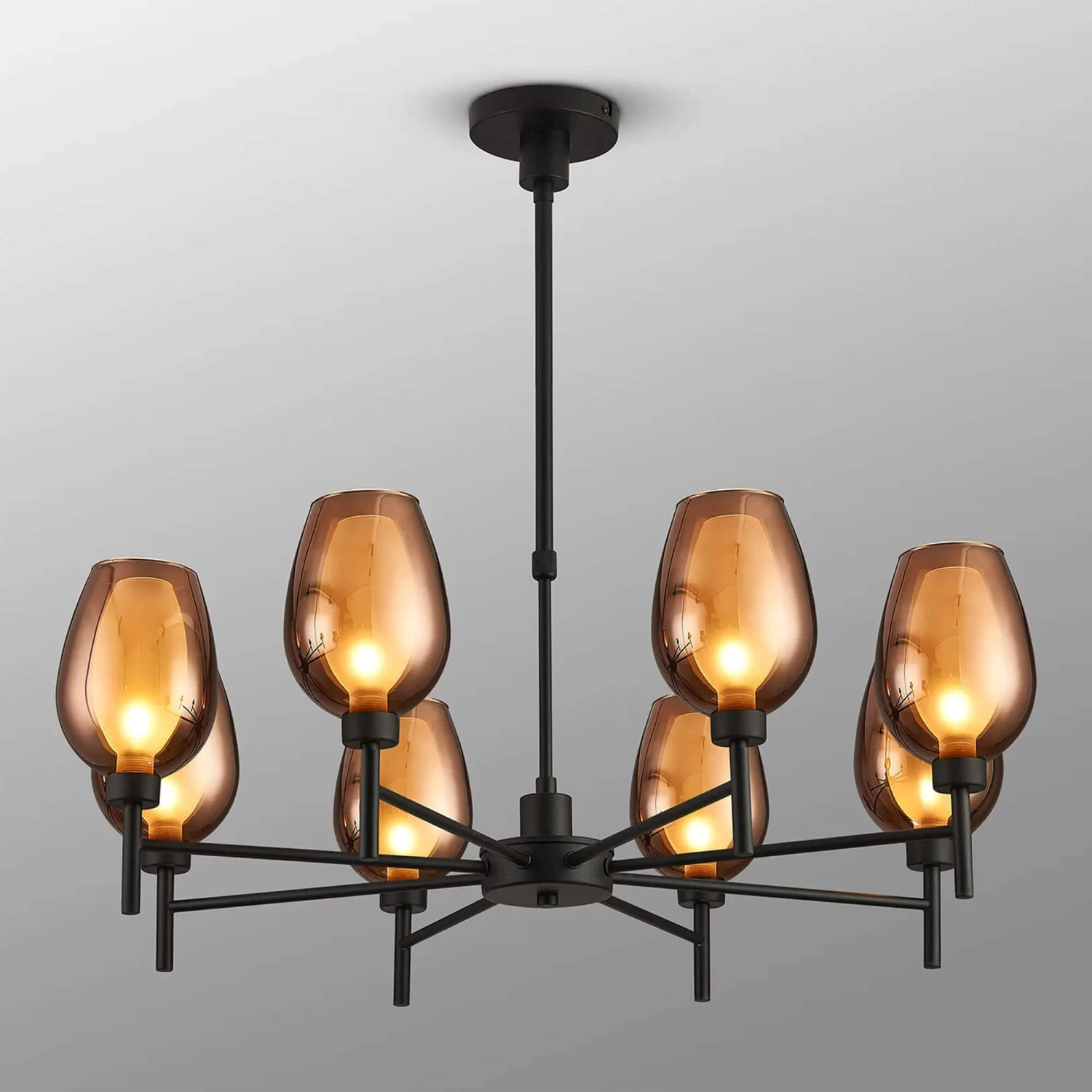 Delia Black & Copper 8 Light Pendant 1 Delia Black & Copper 8 Light Pendant