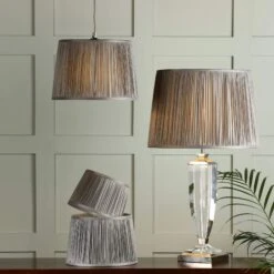 Laura Ashley Hemsley Charcoal Pleated 40cm Shade -Housing Units Furniture Store d51a5ecadfaa598394e5fda58c1996fa