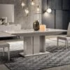 Caren High Gloss Pearl Line 196cm Extending Dining Table