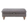 Carolina Grey Geometric Patterned Fabric Legged Ottoman