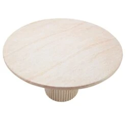 Albana 120cm Round Travertine Effect Dining Table -Housing Units Furniture Store d574ea3074ca5cafddcd3717b5a34816
