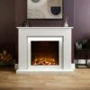 Basila White Marble Electric Fireplace Suite