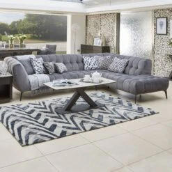 Montreal Grey Velvet Right Hand Corner Group