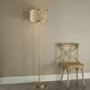 Fenella Gold & Seagrass 3 Light Floor Lamp
