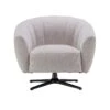 Gisele Ivory Boucle Fabric Swivel Chair