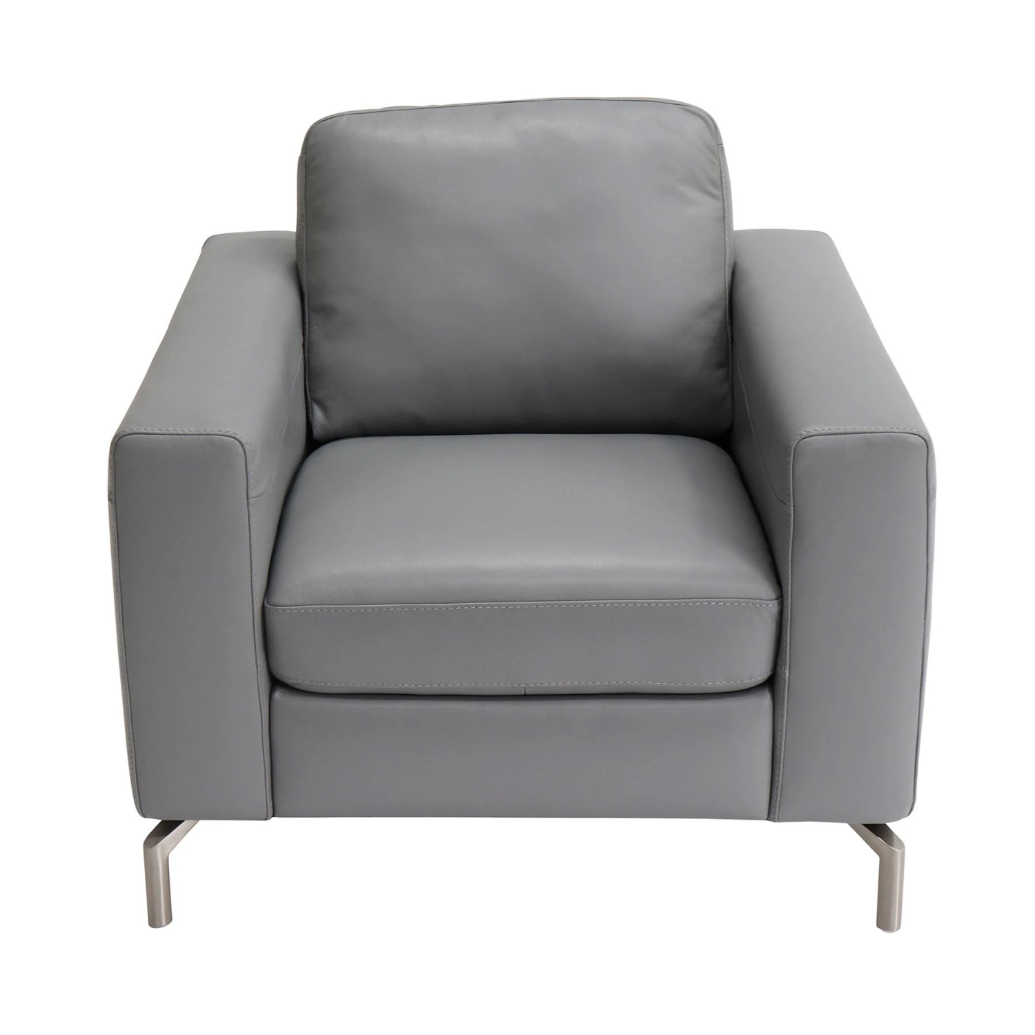 Natuzzi Editions Milano Grey Leather Armchair 1 Natuzzi Editions Milano Grey Leather Armchair
