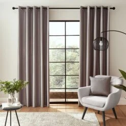 Faux Silk Silver Thermal Blackout Eyelet Curtain Collection
